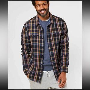 Outerknown Blanket Shirt - True Black Rainbow Plaid - Men’s Size Medium